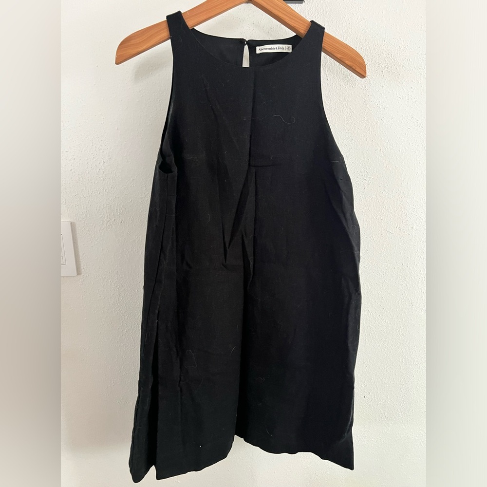 Abercrombie High-Neck Linen Blend Dress